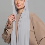 Палантин SEDEF AS шифон, цвет серый — женская одежда SABR Store