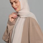 Палантин SEDEF AS шифон, цвет бежевый — женская одежда SABR Store