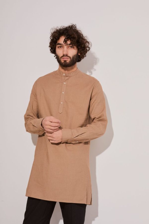 Рубашка мужская-камис, древесный дым