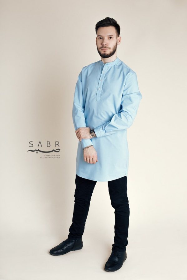 Рубашка мужская-камис, голубой