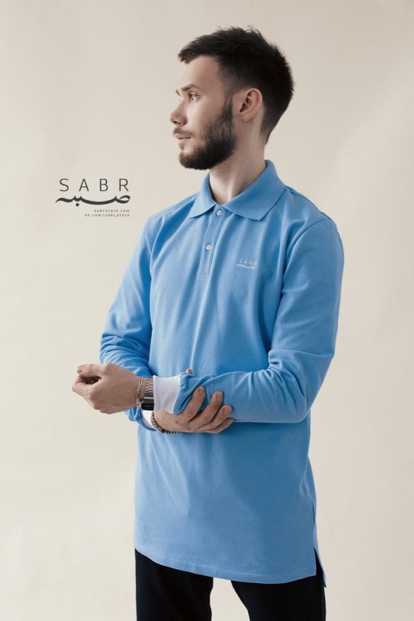 Рубашка мужская поло, голубой