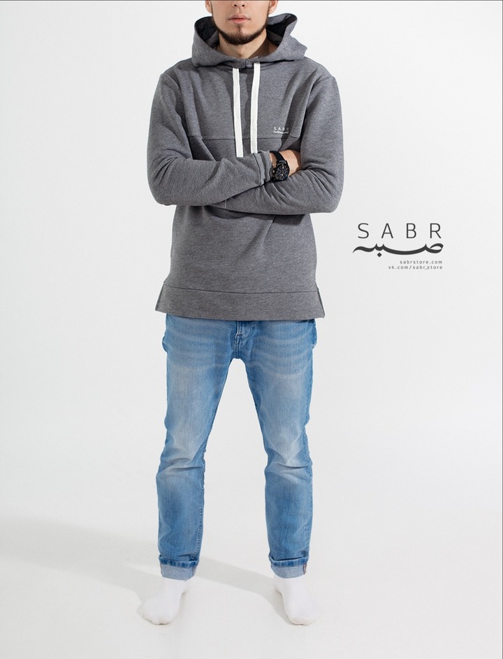 Свитшот «Casual» с капюшоном, св.серый