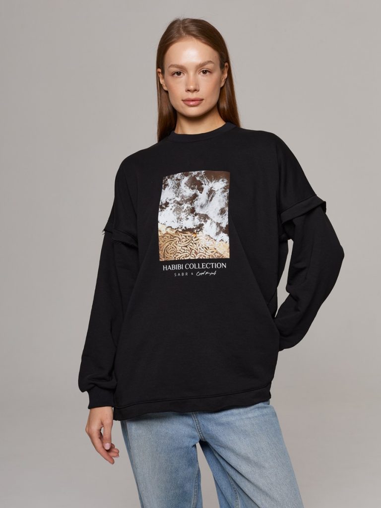 YARATU Свитшот "Habibi золотой", черный