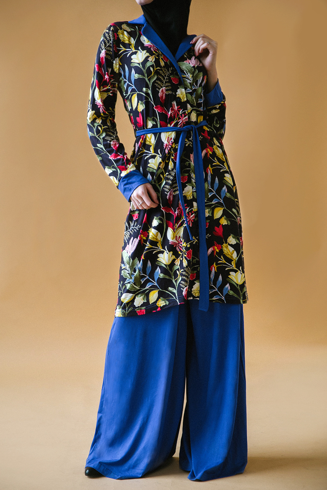 Туника «Fiji», синие цветы