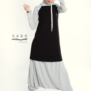 Туника с капюшоном «Sportif», черный/серый