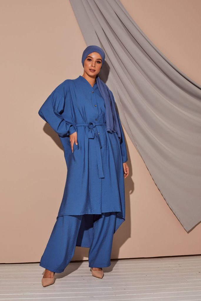 Брюки широкие «Meri», синий