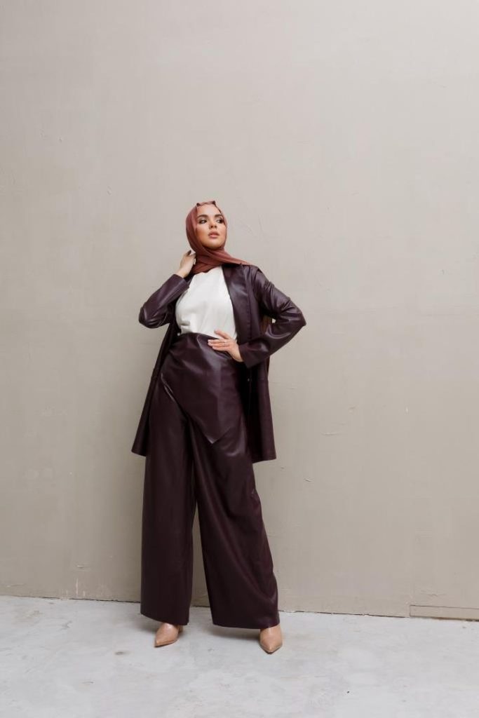 Брюки из экокожи  «Iluvia», бургунди