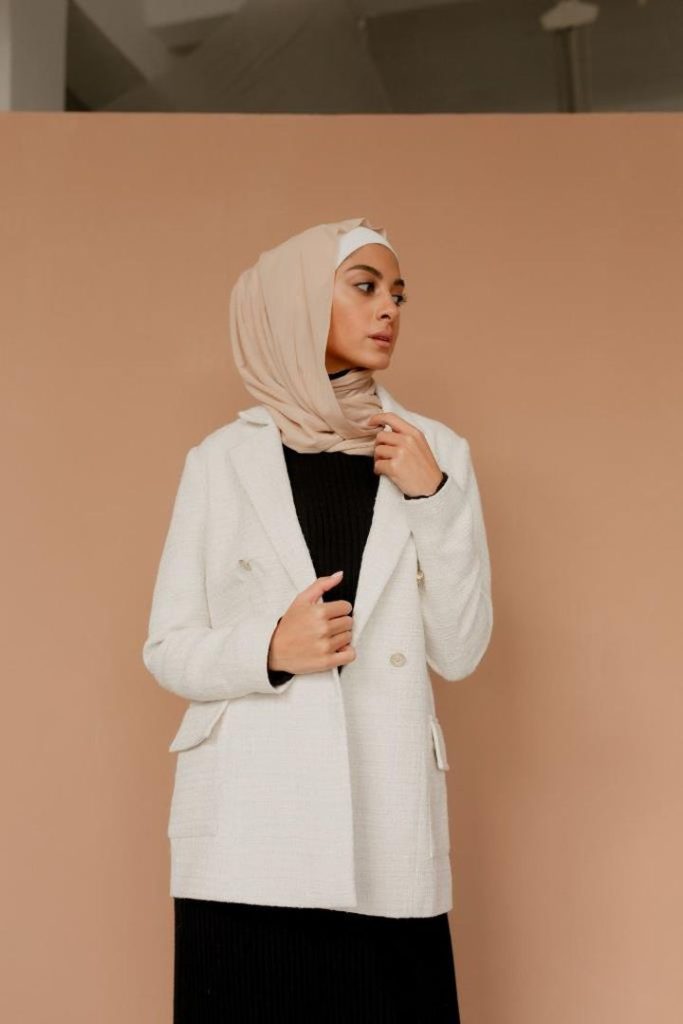 Жакет двубортный «Nuage», жемчуг