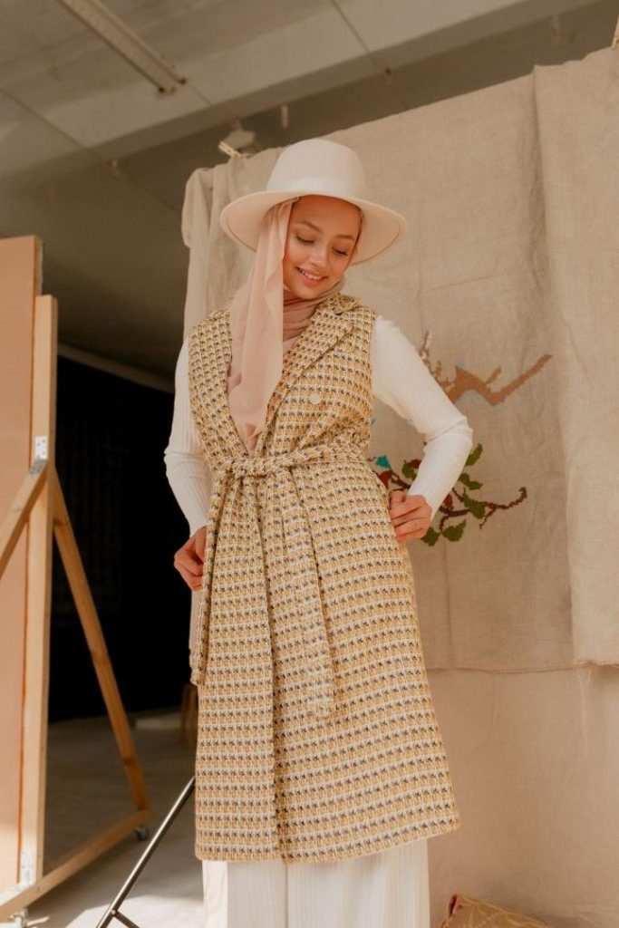 Жилет удлиненный «Nuage», золотая осина