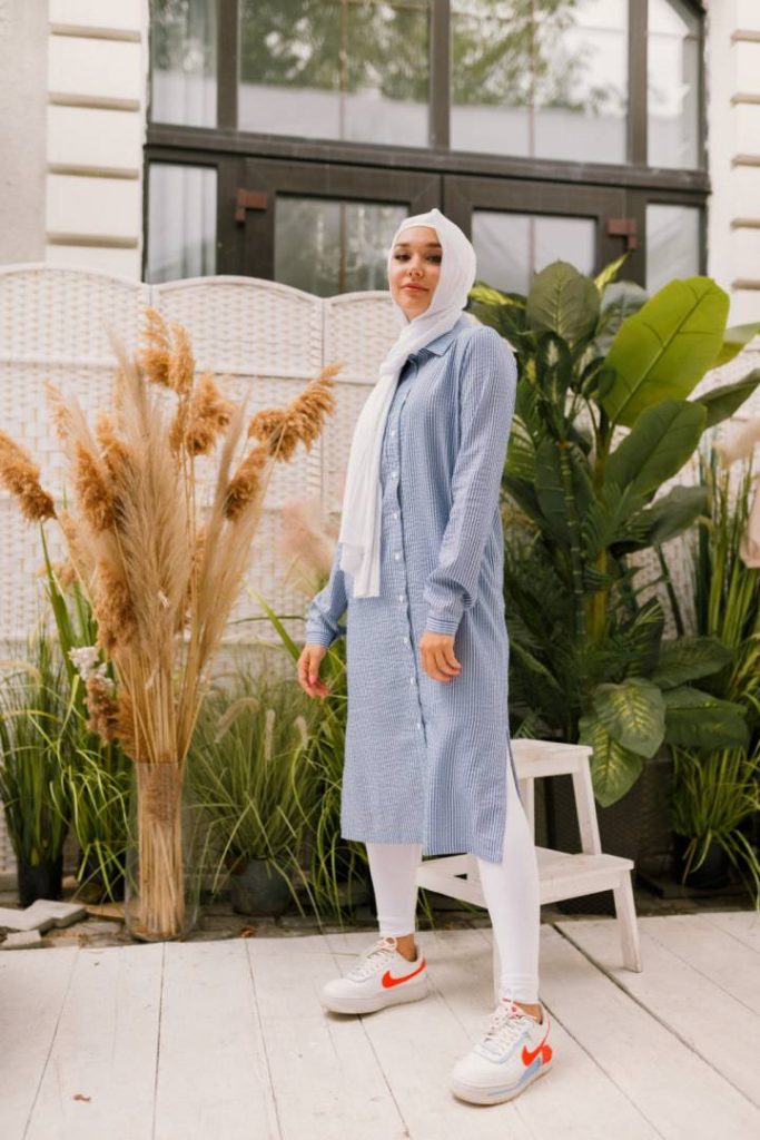 Туника-рубашка «Ariana», синий (полоска)