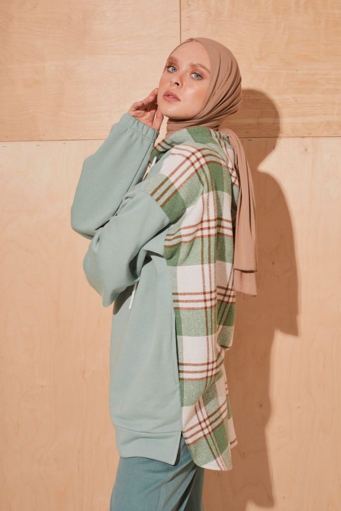 Худи со вставками «Celle», мятный