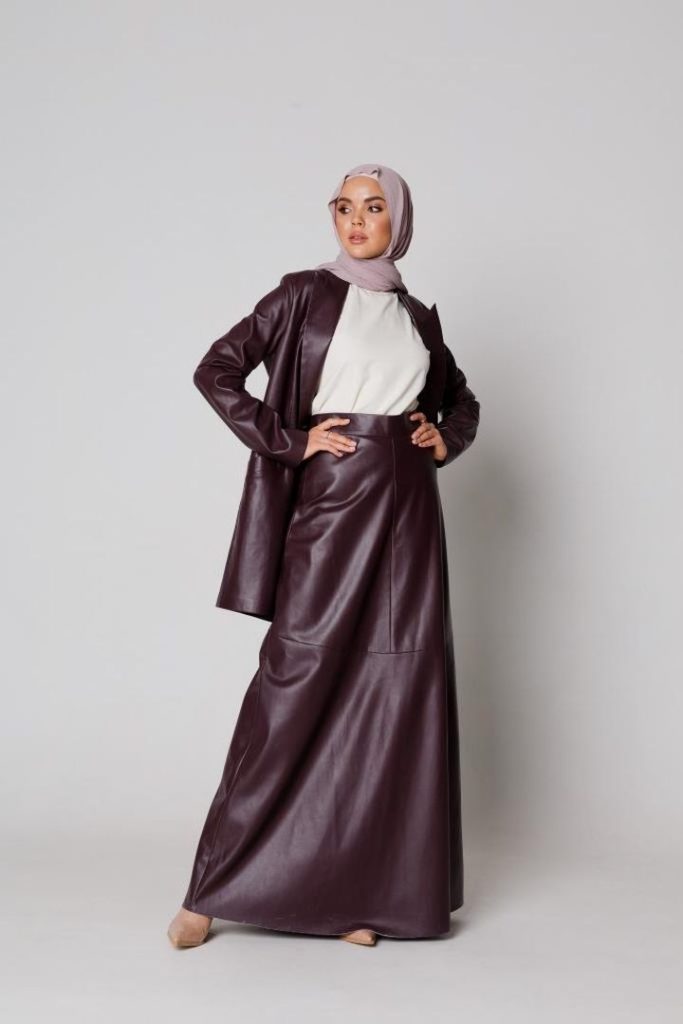 Юбка из экокожи  «Iluvia», бургунди