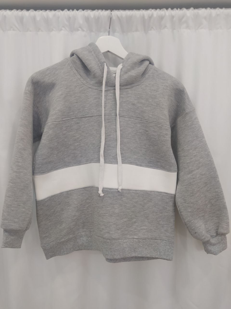 Детский худи «Union», серо-белый (начес)