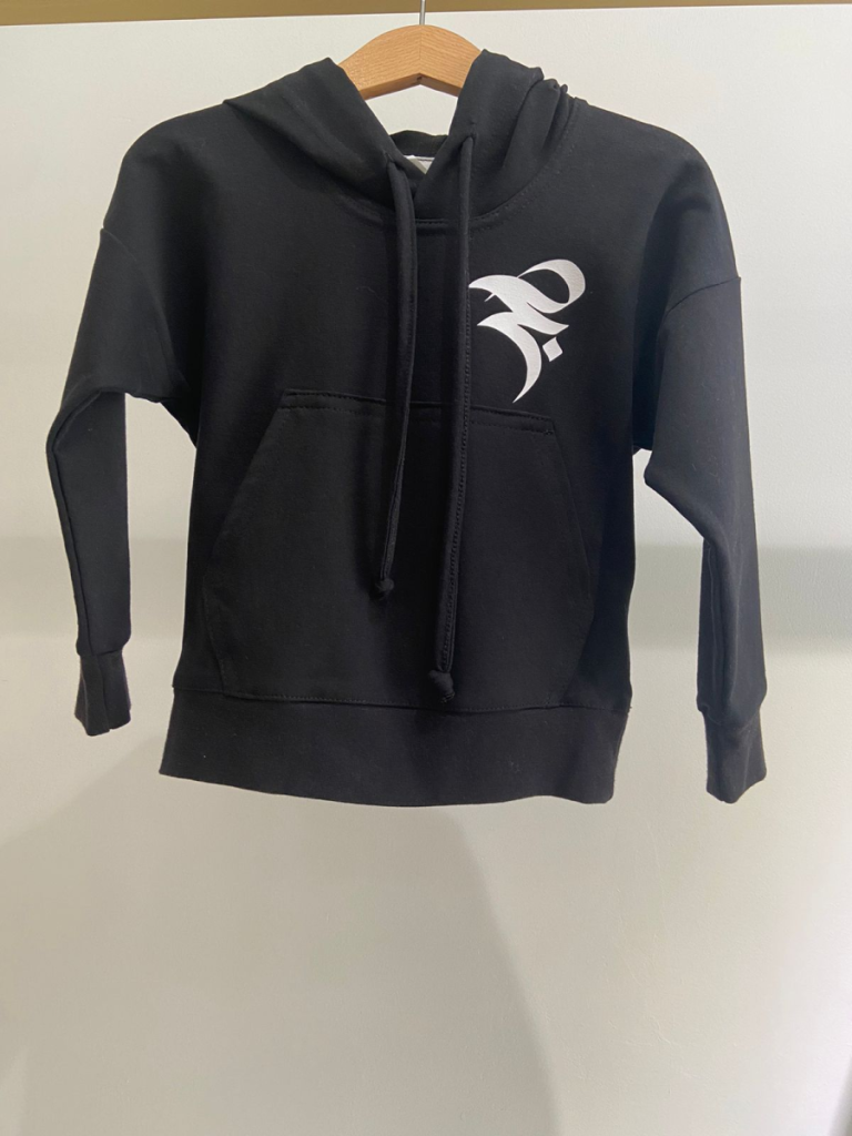 Детский худи «Mint», черный 2-нитка