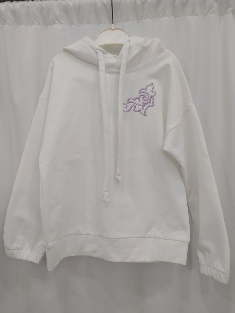Детский худи с вышивкой, белый